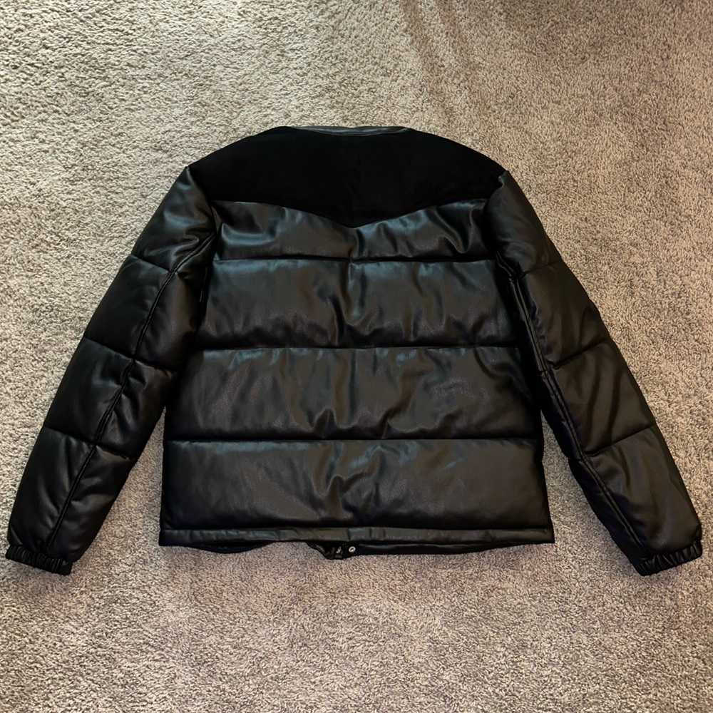 NWT Robert Graham Men’s Faux Leather Puffer Coat Jacket - Picture 2 of 15